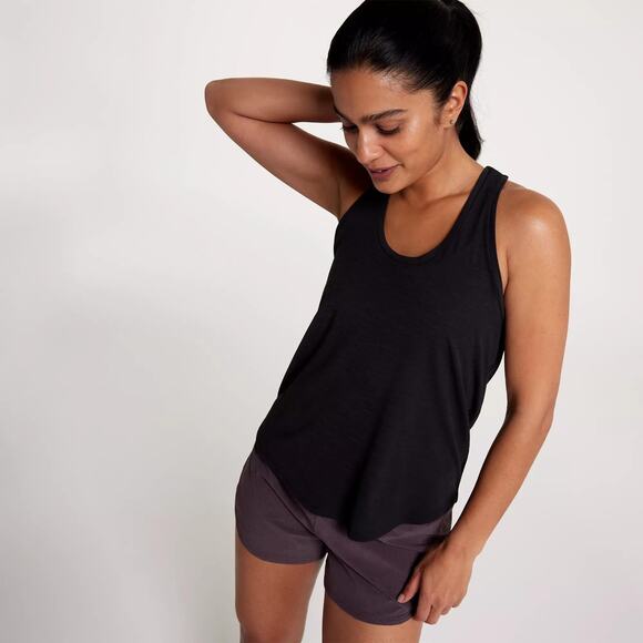 CALIA Women's Twist Back Tank, Large, Pure Black - Picture 1 of 5